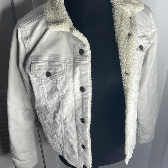 Levi’s Cream Denim Fleece Lined Jacket Size M - Picture 11 of 11